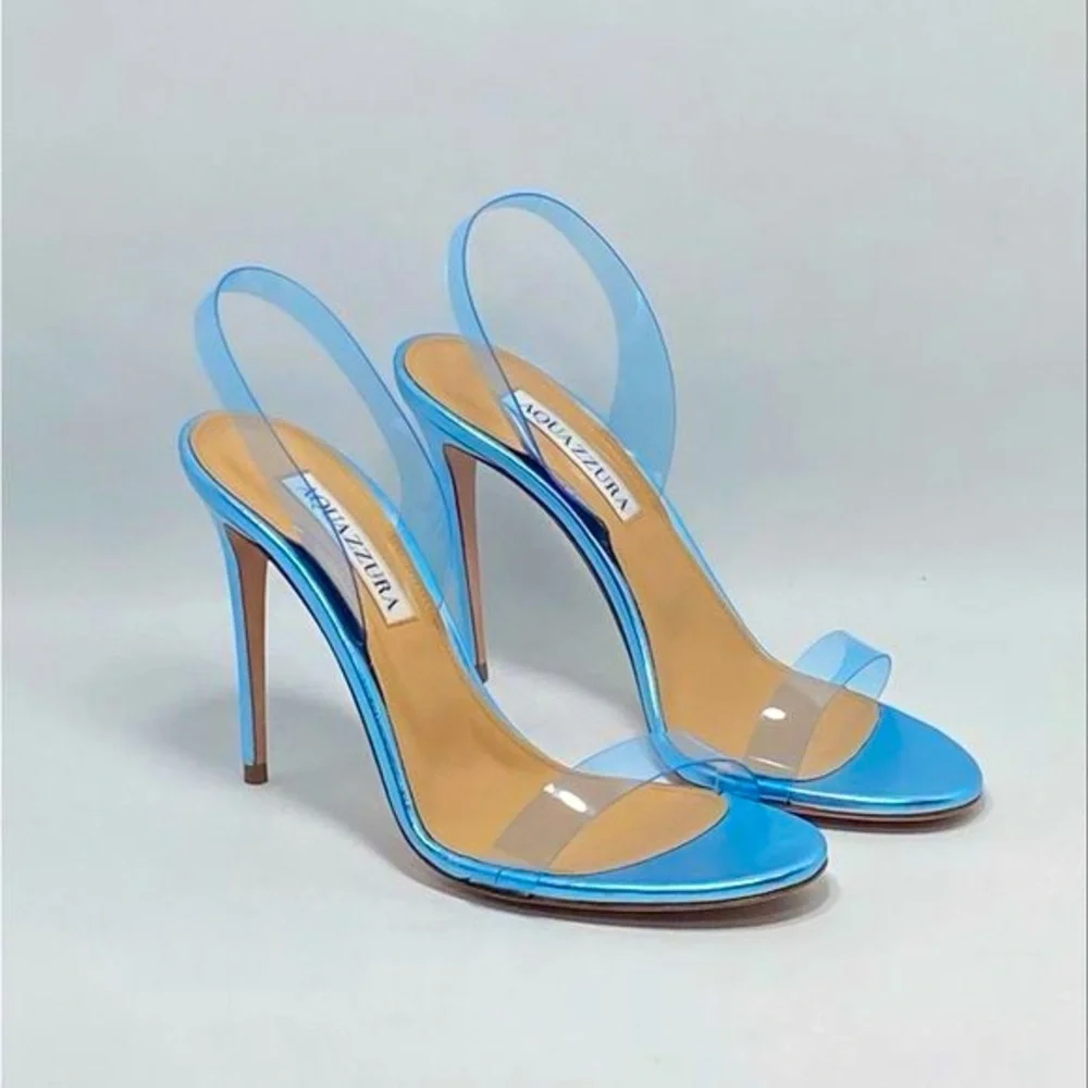 Aquazzura - So Nude PVC Slingback Sandals Ice - 37 (7) - New in Box - Picture 12 of 16